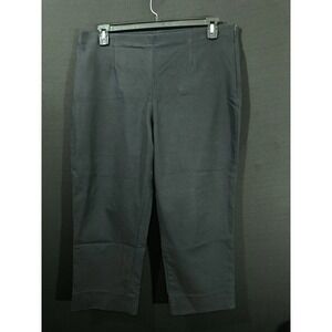 ZOZO Women's Polished Black Cropped Side-Zip Stretch Pants Petite Size 16P‎